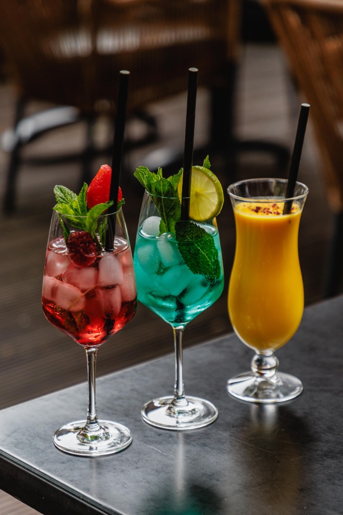 Colorful cocktail lineup